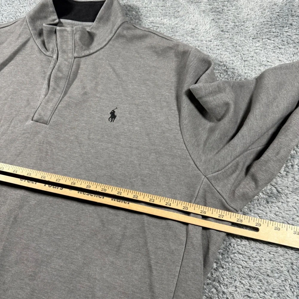 Polo Ralph Lauren Pullover Mens XXL Gray Snap Neck Long Sleeve Sweatshirt